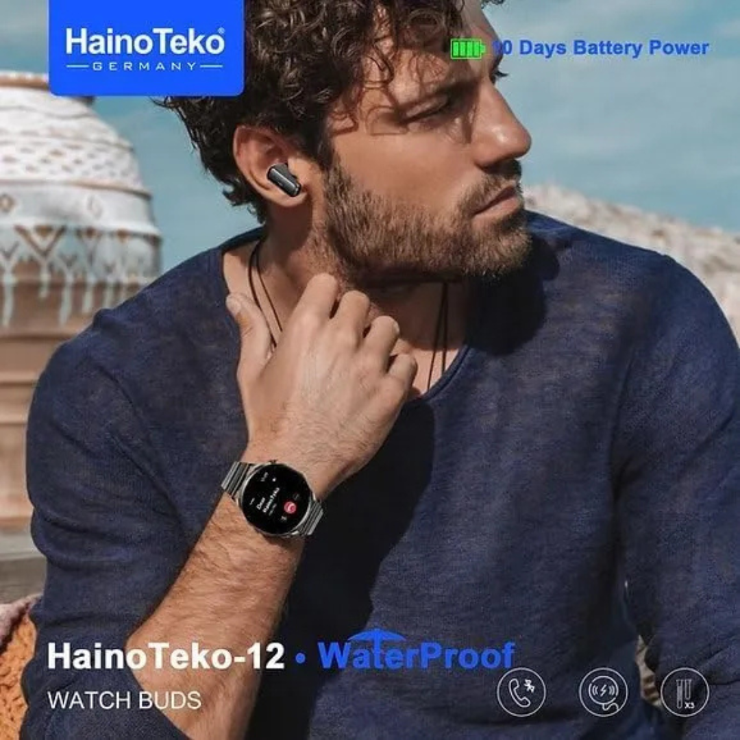 Haino Teko 12 Smartwatch with Built-in Earbuds – image 4