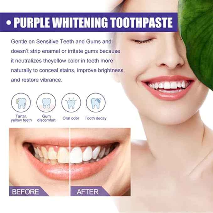 Purple Whitening Toothpaste – in use
