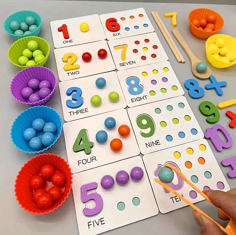 Montessori Wooden Math Counting Set
