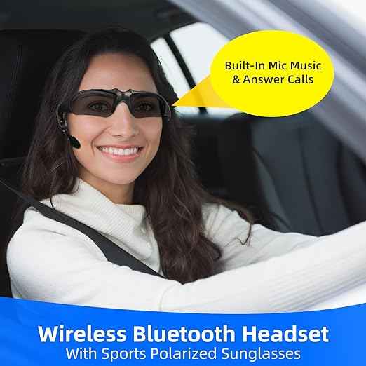 Wireless Bluetooth Headset Sunglasses – close-up