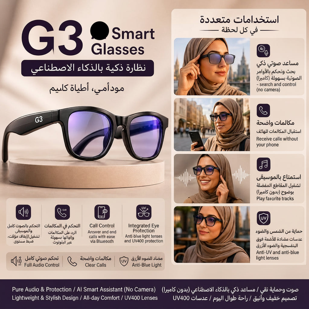 G3 Wireless Bluetooth Smart Glasses