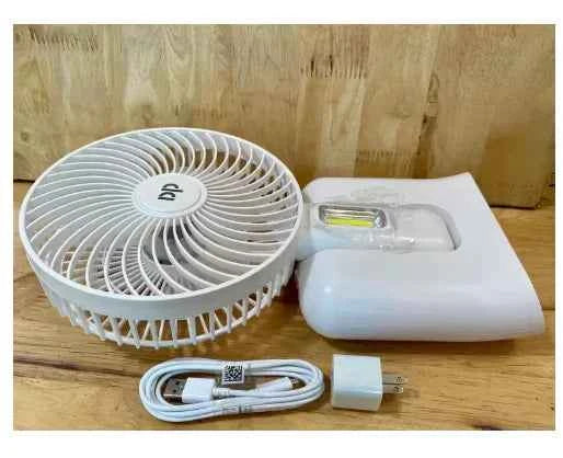 Rechargeable LED Fan – packaging and contents