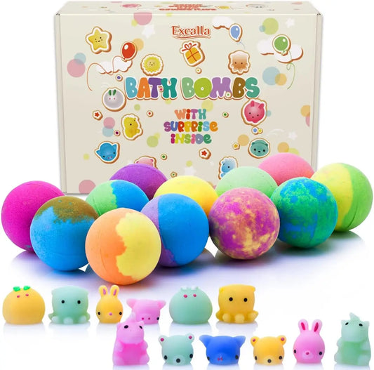 Kids bath bombs with toys inside
