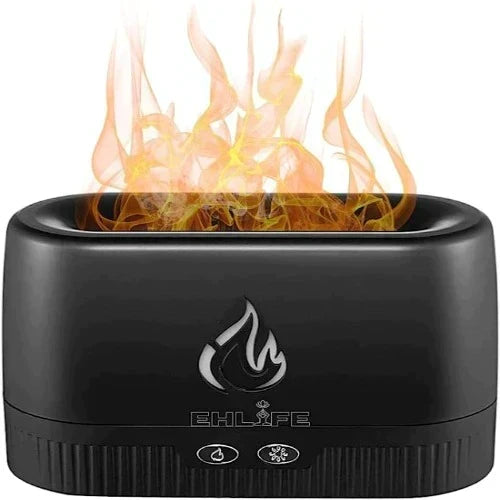 Flame aroma diffuser with essential oil mist