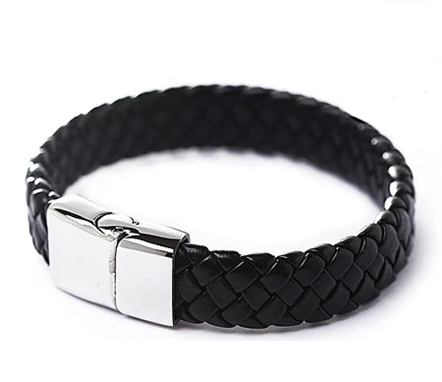 Men's braided leather bracelet gift