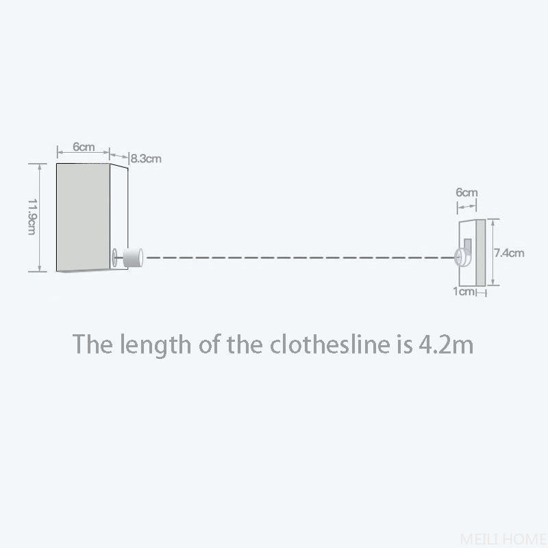 Telescopic Clothesline – side view