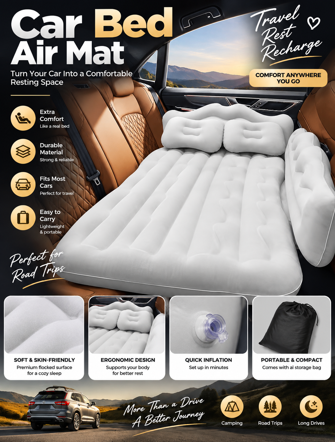 Car Air Mattress – Inflatable Car Bed