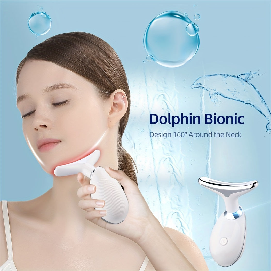LED Facial and Neck Massager – Rechargeable Vibration Beauty Device – image 2