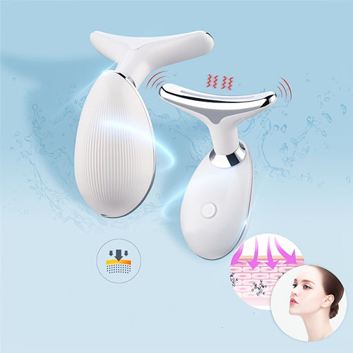 LED Facial and Neck Massager – Rechargeable Vibration Beauty Device – image 1