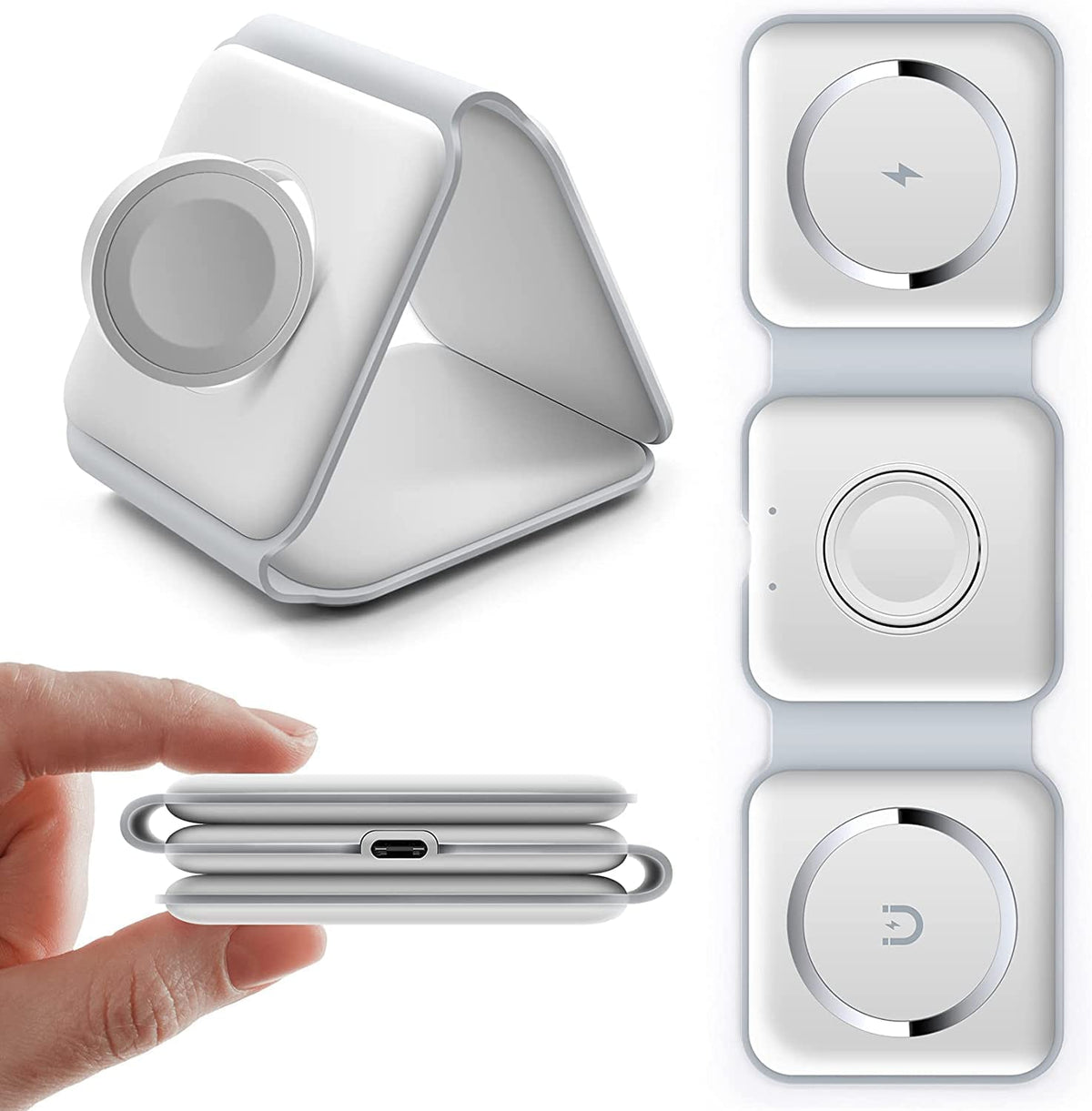 3-in-1 Foldable Wireless Charging Pad – 15W Fast Charging Station – image 2