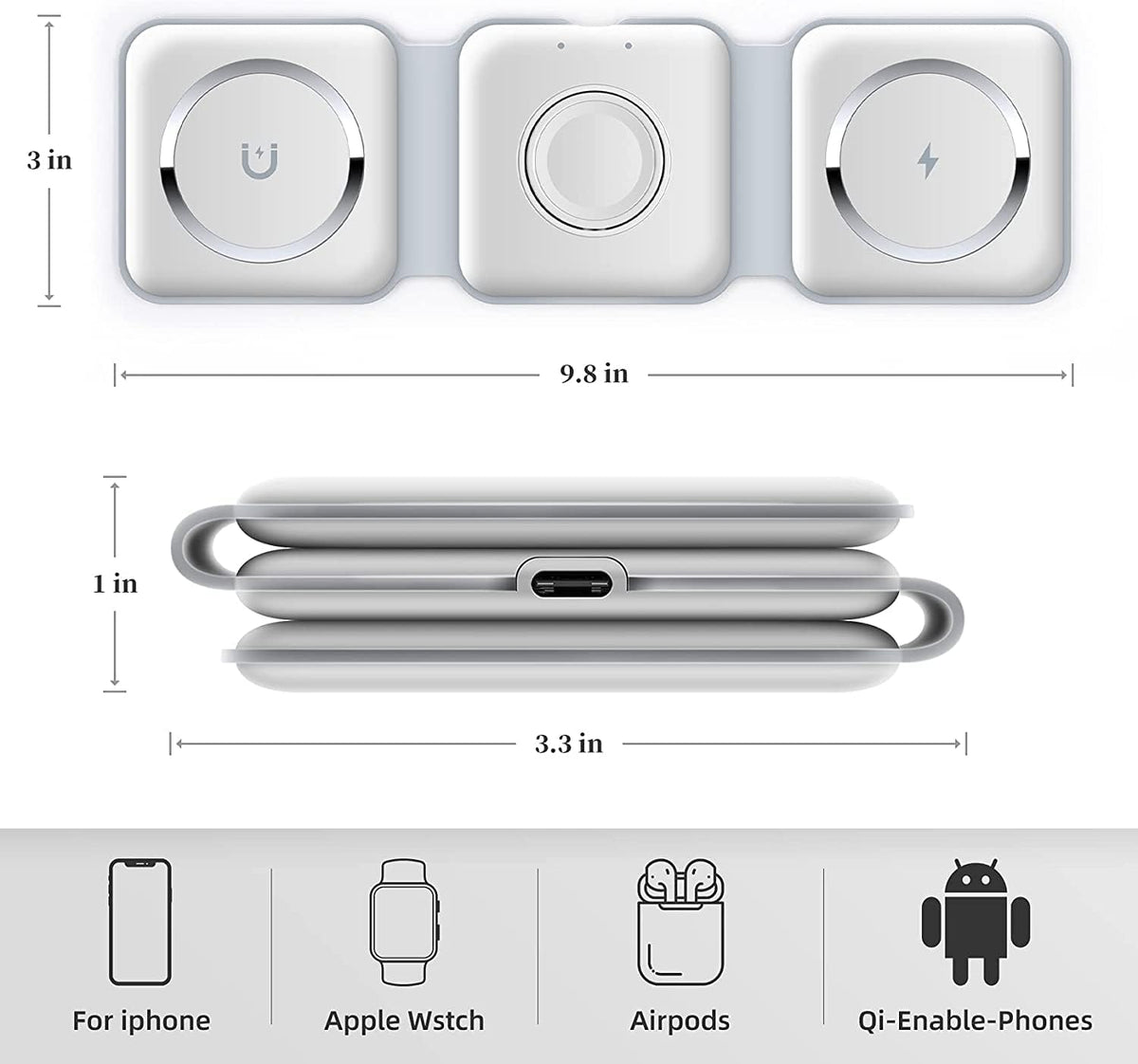 3-in-1 Foldable Wireless Charging Pad – 15W Fast Charging Station – image 8