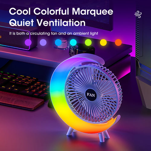 Rechargeable LED desk fan