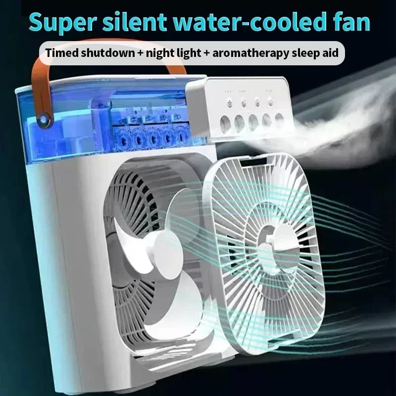 3-in-1 Mini Cooling Fan with Humidifier – USB Powered – image 1