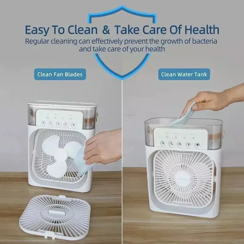 3-in-1 Mini Cooling Fan with Humidifier – USB Powered – image 3