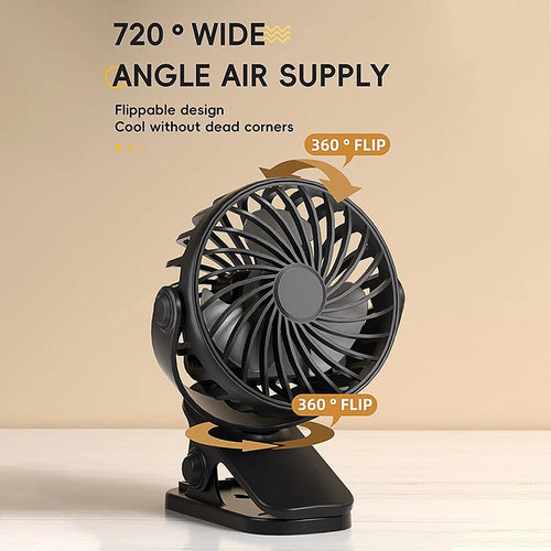 720° Rotatable Clip Fan with Night Light