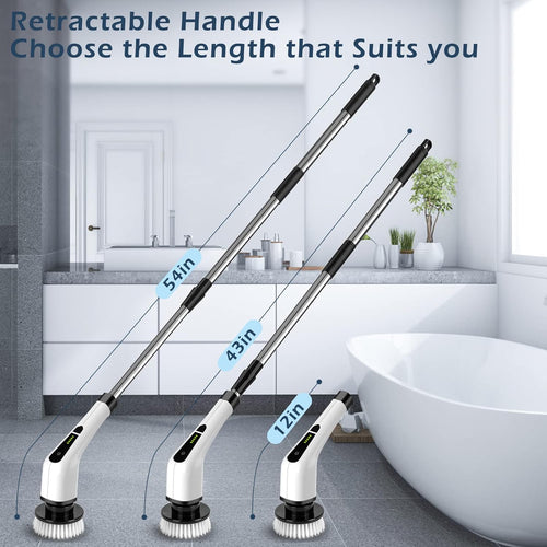 Cordless electric spin scrubber