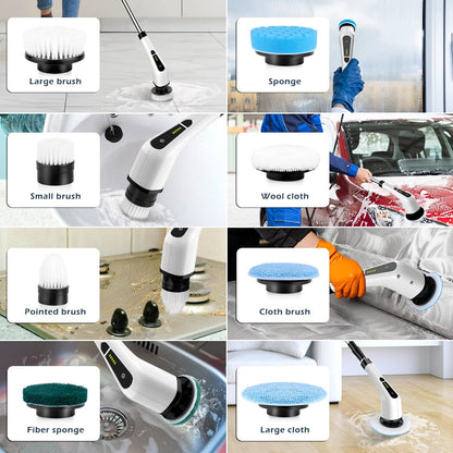 Spin scrubber brush heads