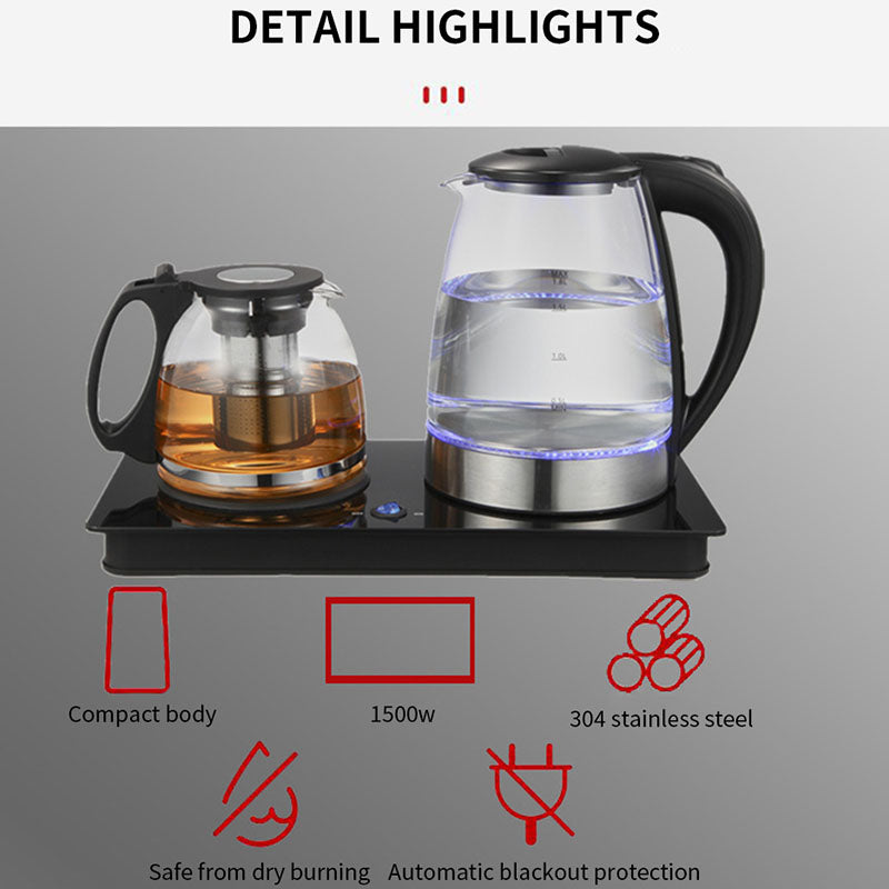 Glass kettle boiling water