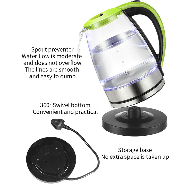 Glass kettle spout and lid