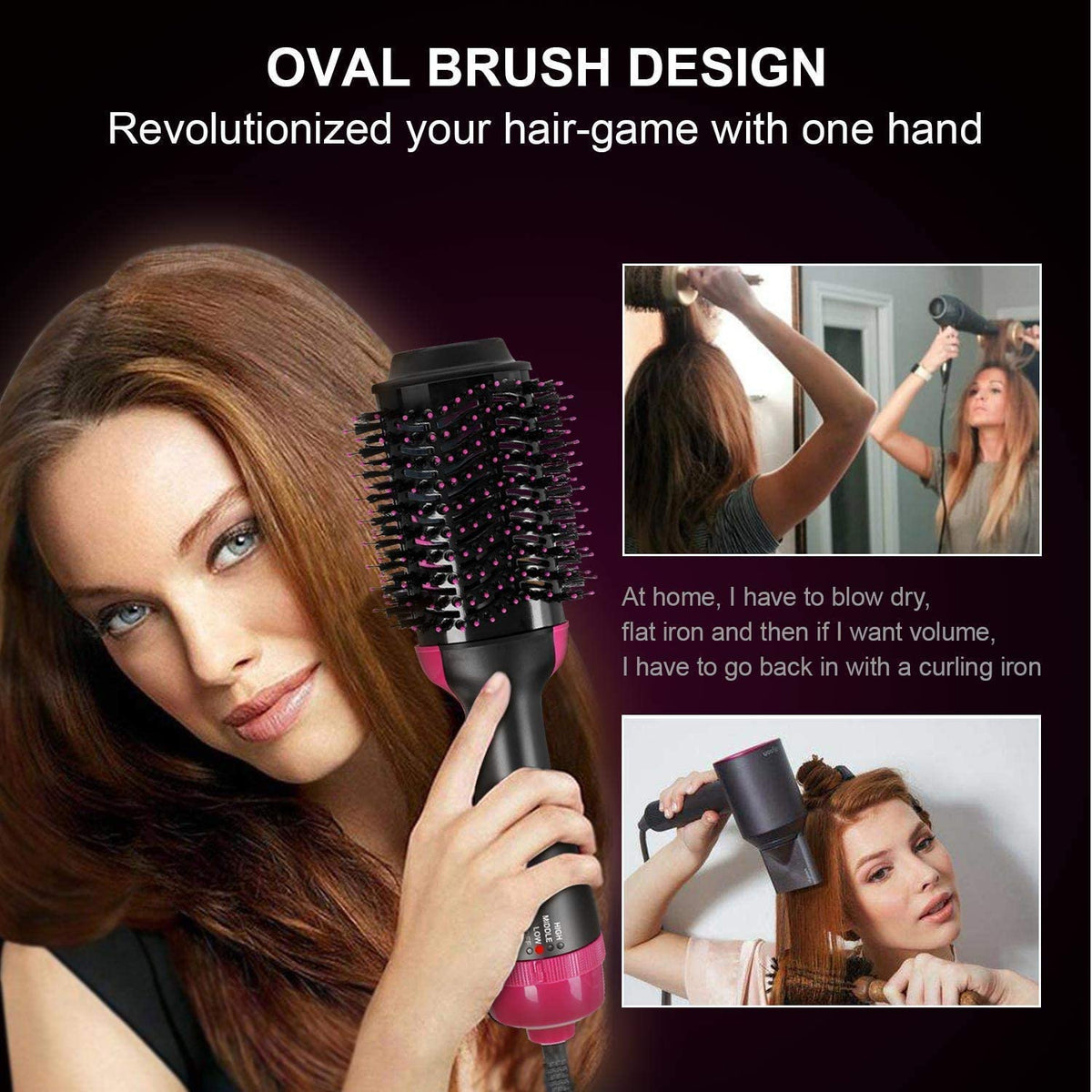 Hot Air Brush – 1000W Volumizer with Ionic Care – image 1