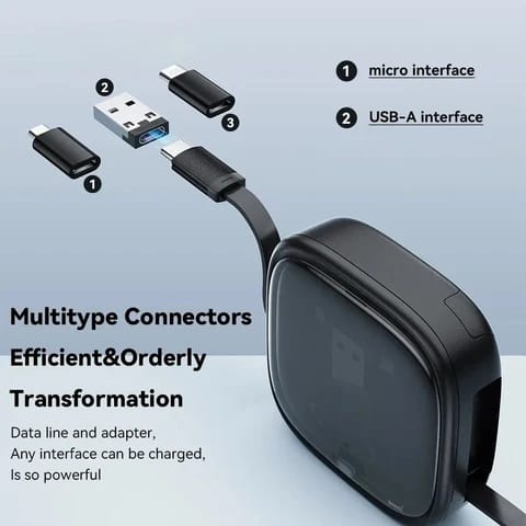 Retractable Charging Cable Kit – OTG Adapter, Card Slot and Phone Stand – image 3