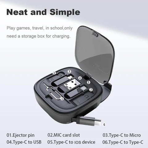Retractable Charging Cable Kit – OTG Adapter, Card Slot and Phone Stand – image 4