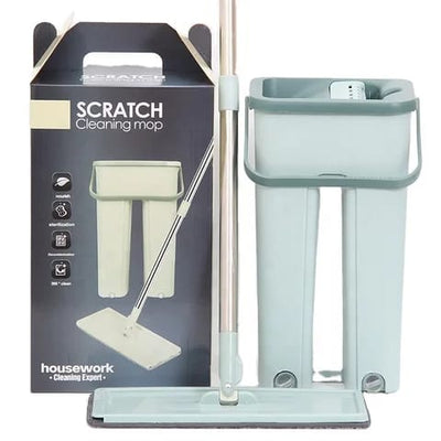 Flat floor mop and bucket set