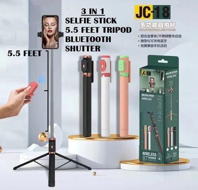 Tripod selfie stick with LED lights