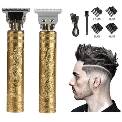 T9 Cordless Hair Trimmer – Rechargeable Barber Clipper, Gold Dragon – image 1