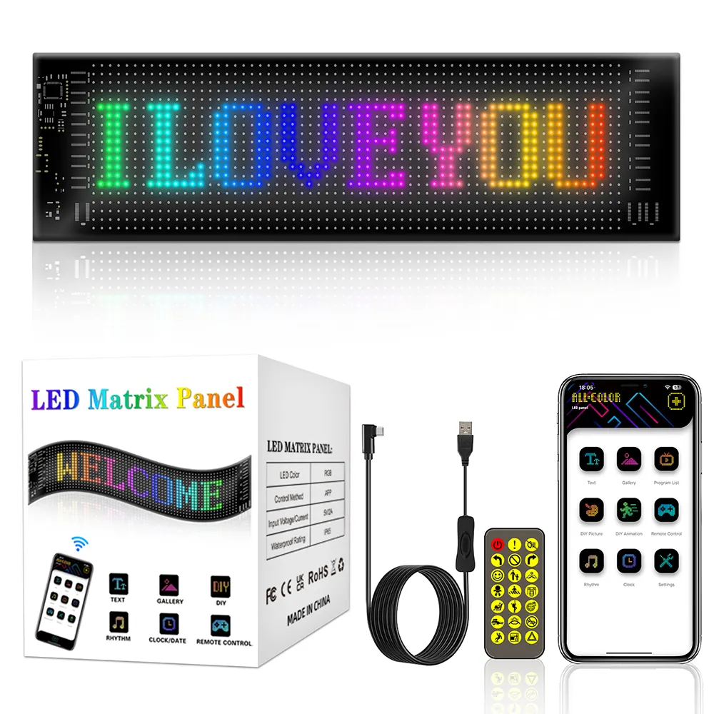 Flexible LED Car Display Screen – RGB, App and Remote Control – image 2