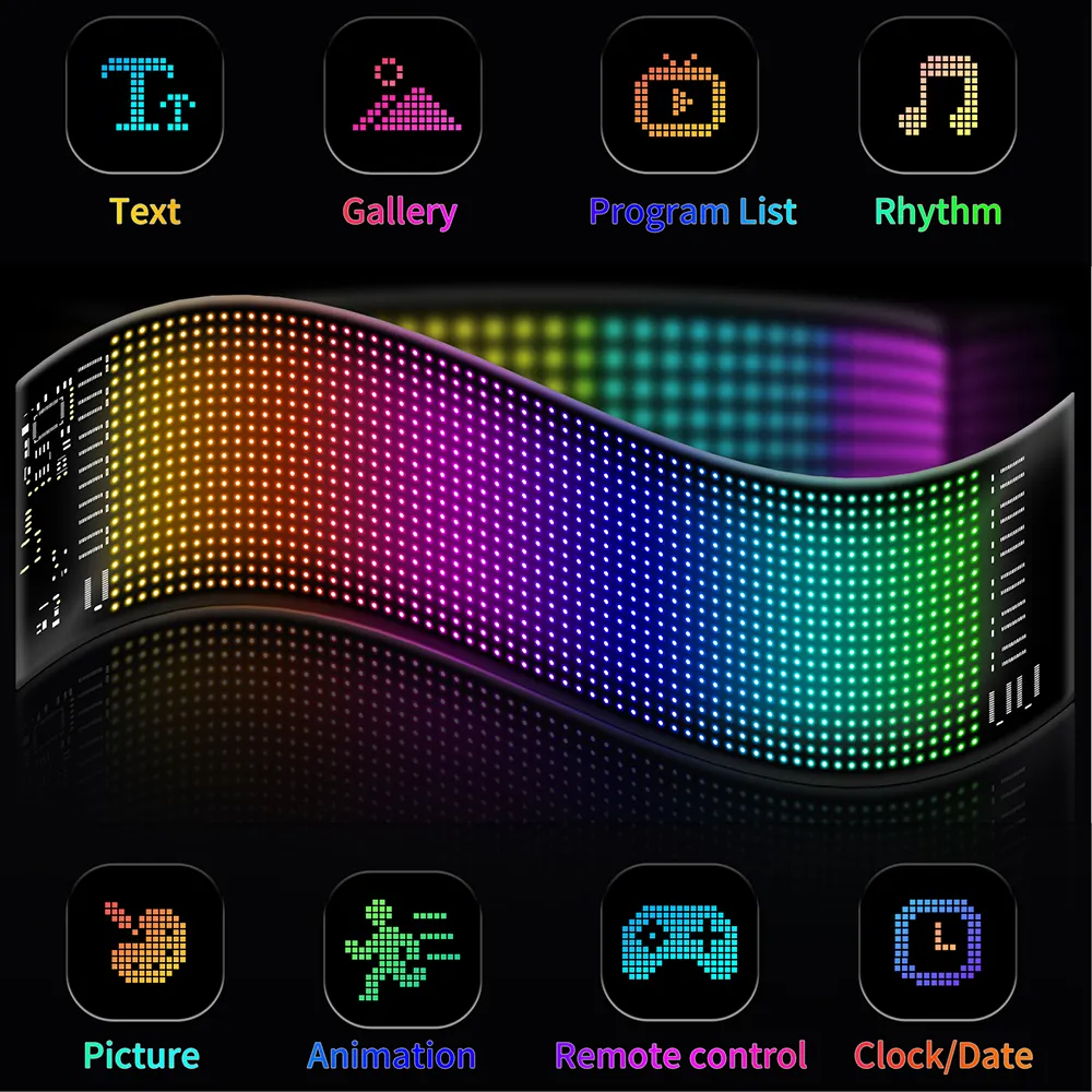 Flexible LED Car Display Screen – RGB, App and Remote Control – image 1