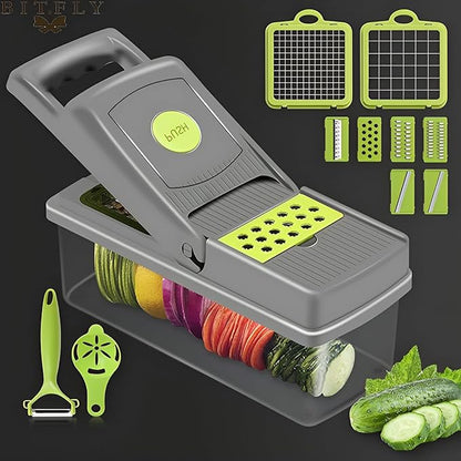 14-in-1 Vegetable Chopper – Mandoline Dicer and Slicer with Container – image 4