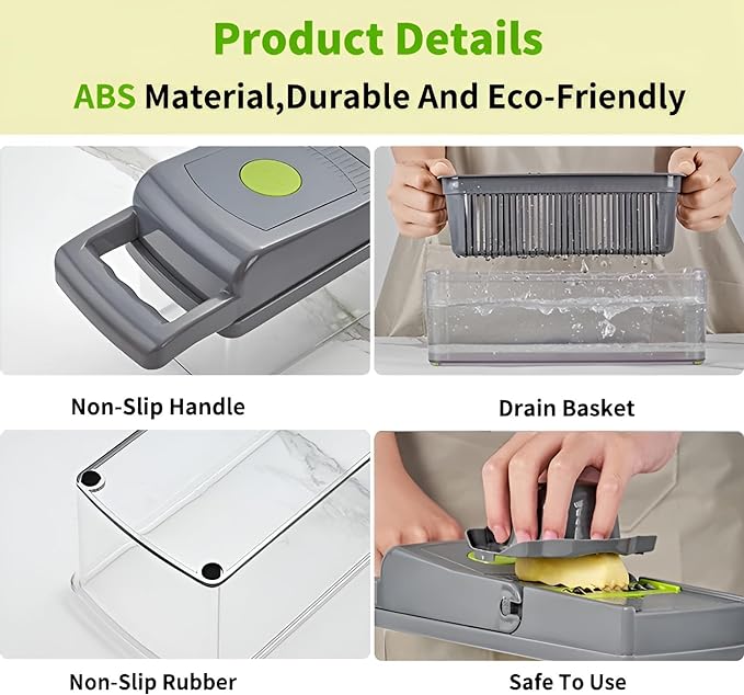 14-in-1 Vegetable Chopper – Mandoline Dicer and Slicer with Container – image 2