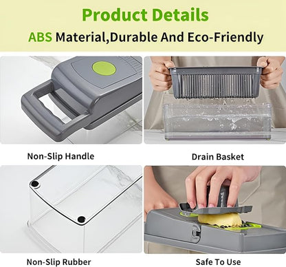 14-in-1 Vegetable Chopper – Mandoline Dicer and Slicer with Container – image 2