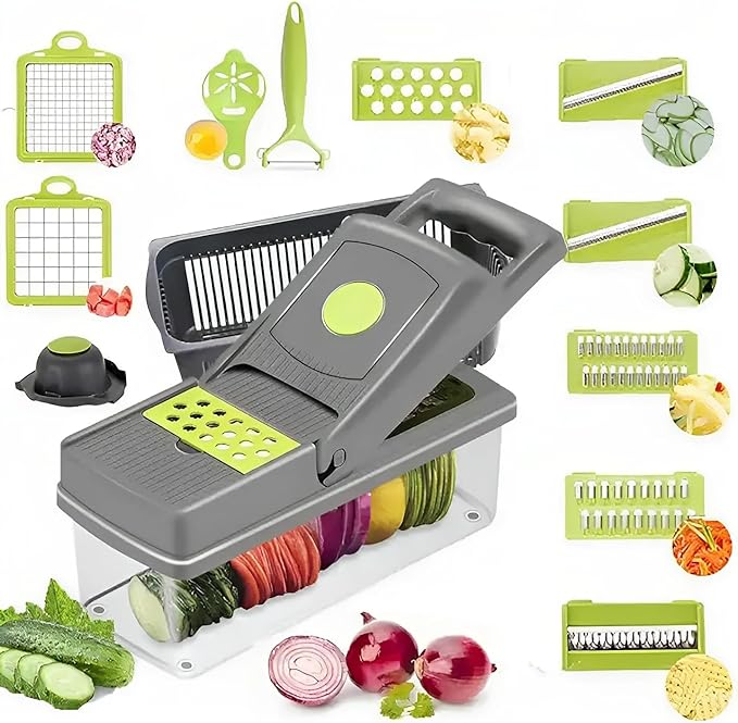14-in-1 Vegetable Chopper – Mandoline Dicer and Slicer with Container – image 1