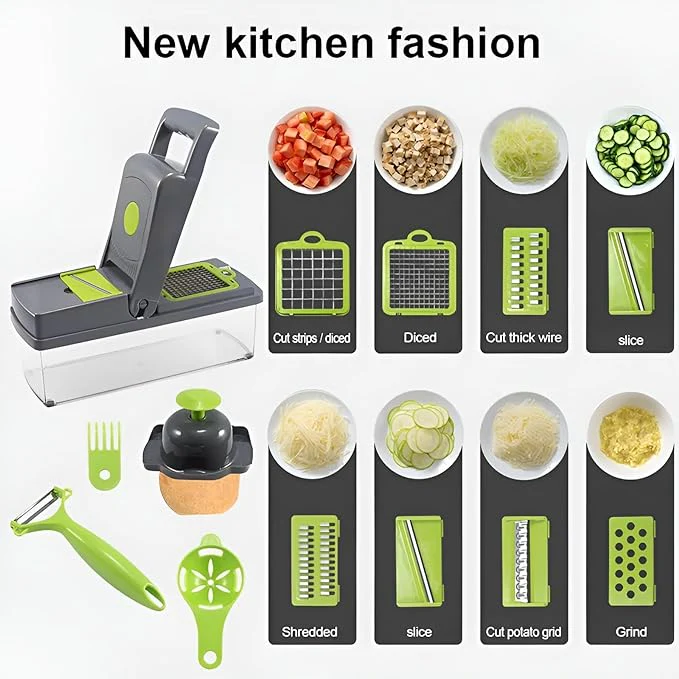 14-in-1 Vegetable Chopper – Mandoline Dicer and Slicer with Container – image 5