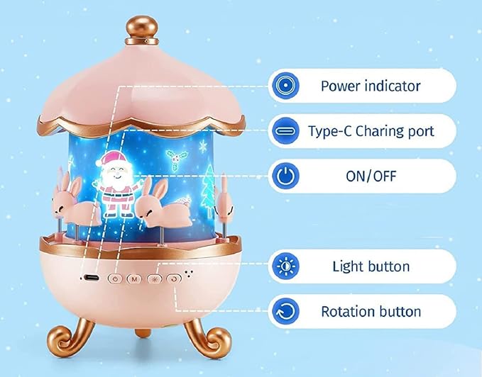 Carousel night light glowing