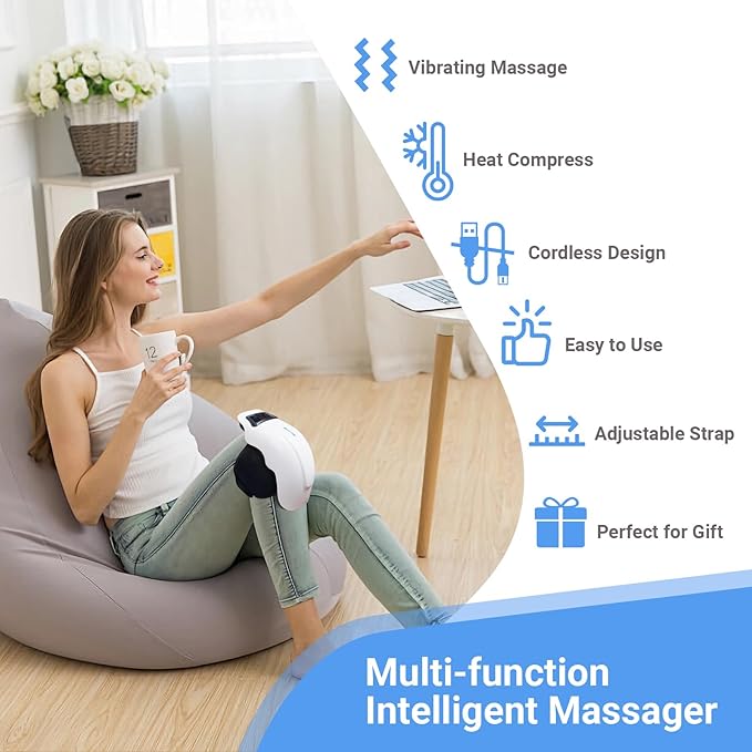 Cordless Heated Knee Massager – 9 Vibration Levels – image 1