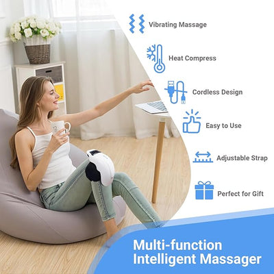 Cordless Heated Knee Massager – 9 Vibration Levels – image 1