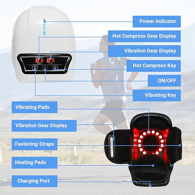 Cordless Heated Knee Massager – 9 Vibration Levels – image 2
