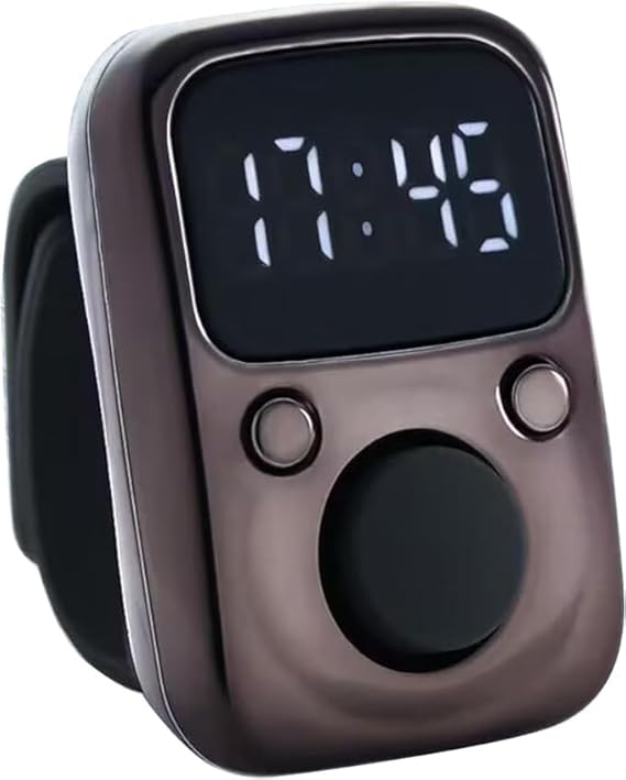 Digital Finger Tally Counter – LED Tasbih Counter with Clock – image 1