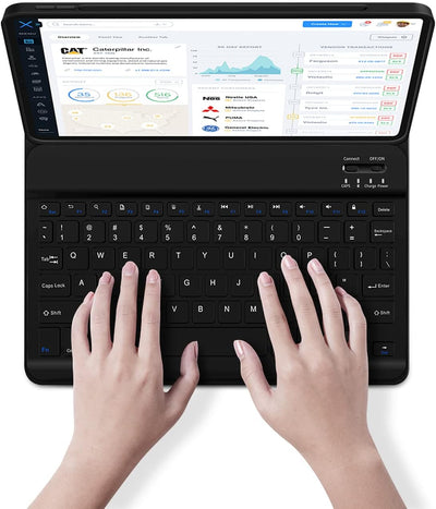 Leather Tablet Case with Wireless Keyboard – English/Arabic – image 1
