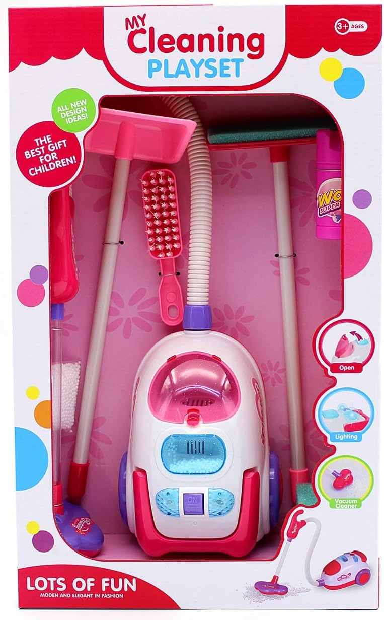 Kids Pretend Play Vacuum Cleaner and Bathroom Set – image 1