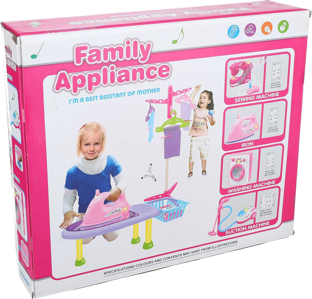 Kids Pretend Play Washing Machine and Iron Set – image 3