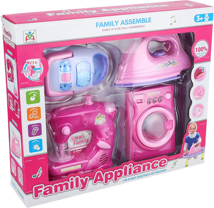 Kids Pretend Play Washing Machine and Iron Set – image 1