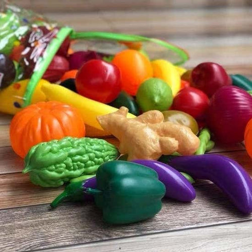 48-Piece Pretend Fruit and Vegetable Set with Tote Bag – image 1