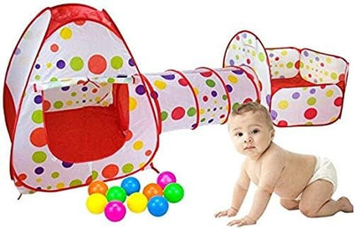 Kids play tent with tunnel and ball pool