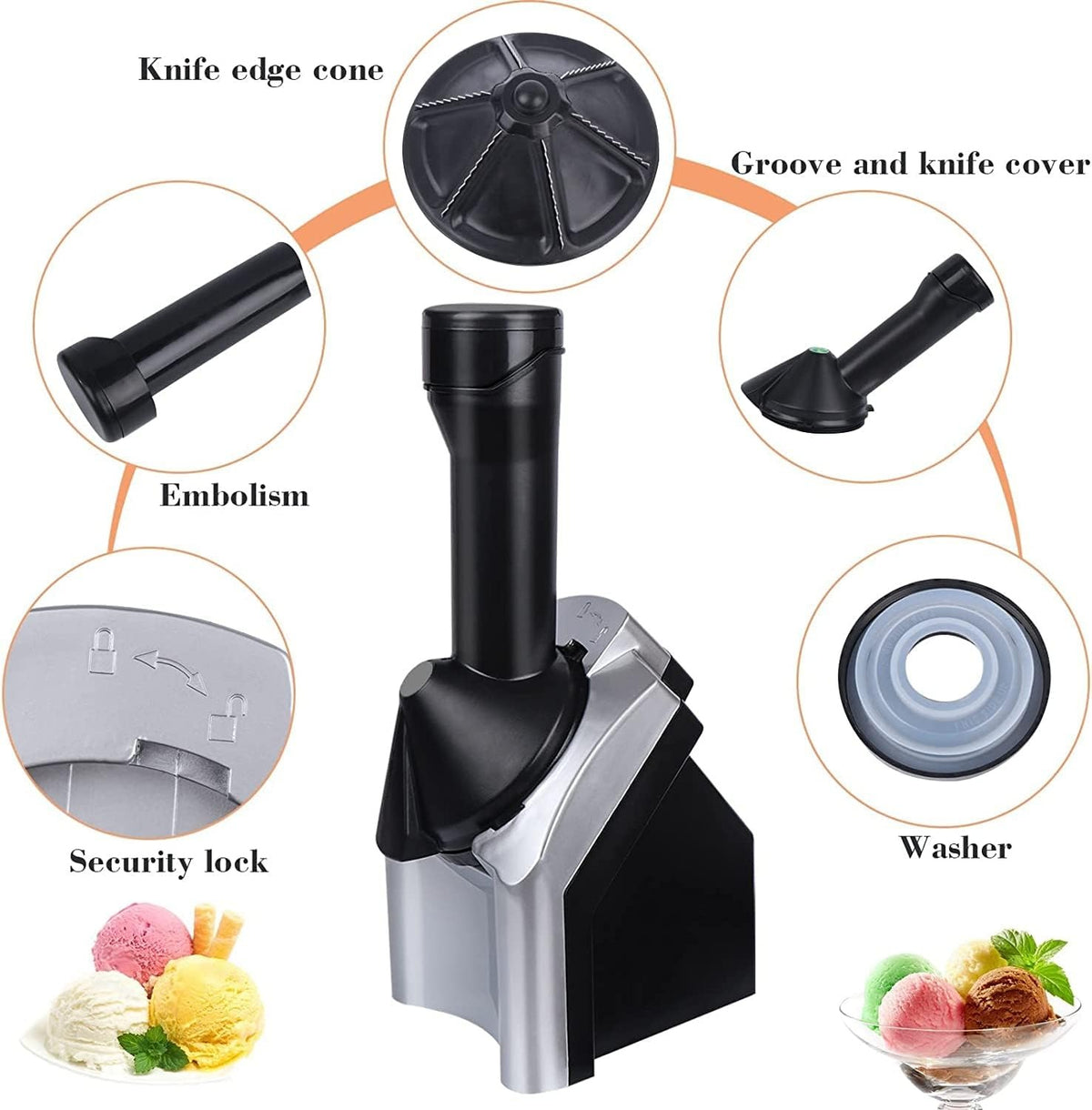 Frozen Fruit Ice Cream Maker – Healthy Soft-Serve Dessert – image 2