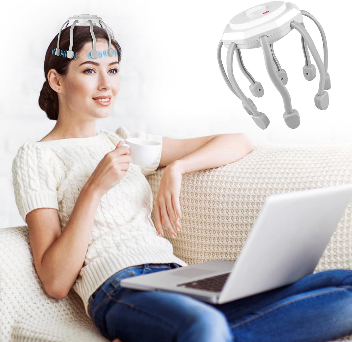 Electric Scalp Massager – 8 Vibrating Contacts, 3 Modes – image 7