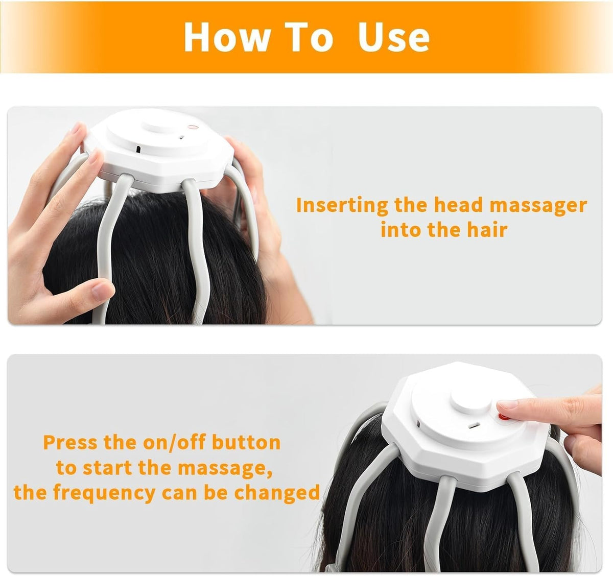 Electric Scalp Massager – 8 Vibrating Contacts, 3 Modes – image 2